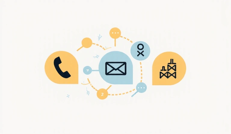 Contact us illustration with phone and email icons